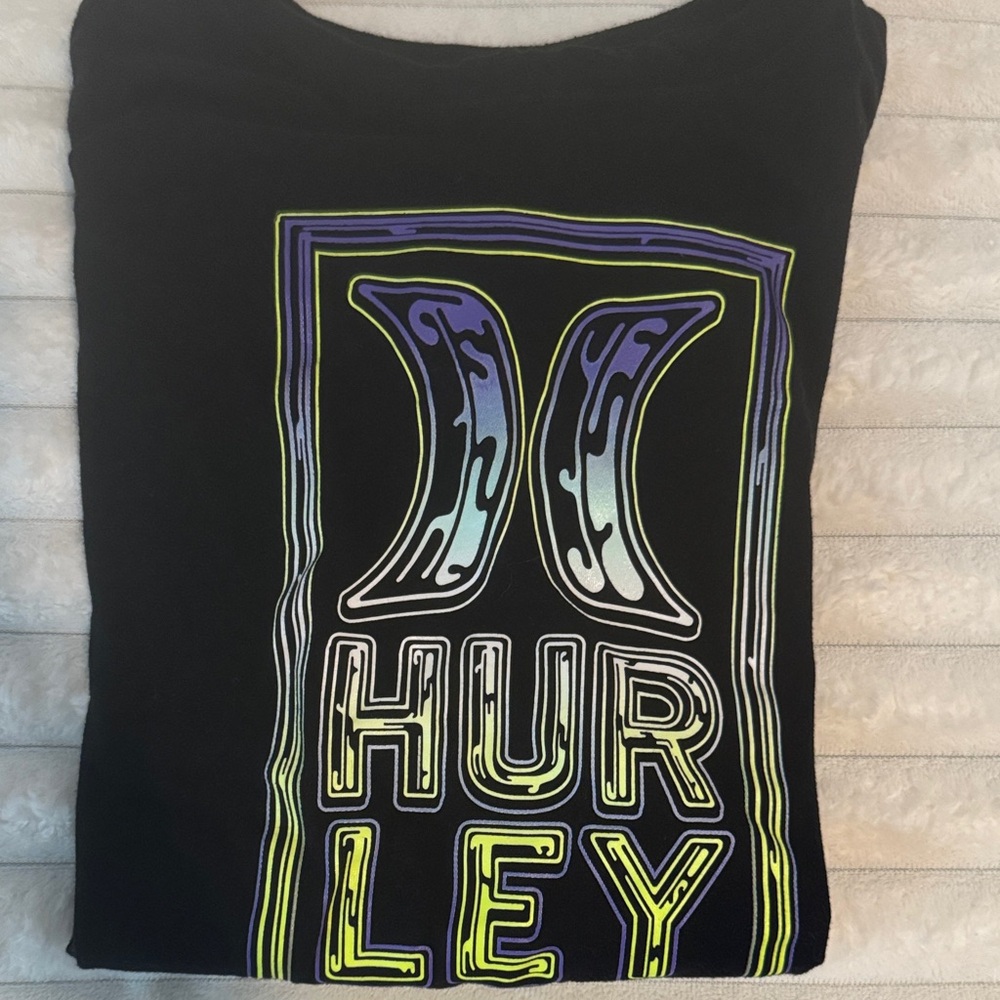 Hurley Black Tee with Vibrant Logo - Picture 3 of 4